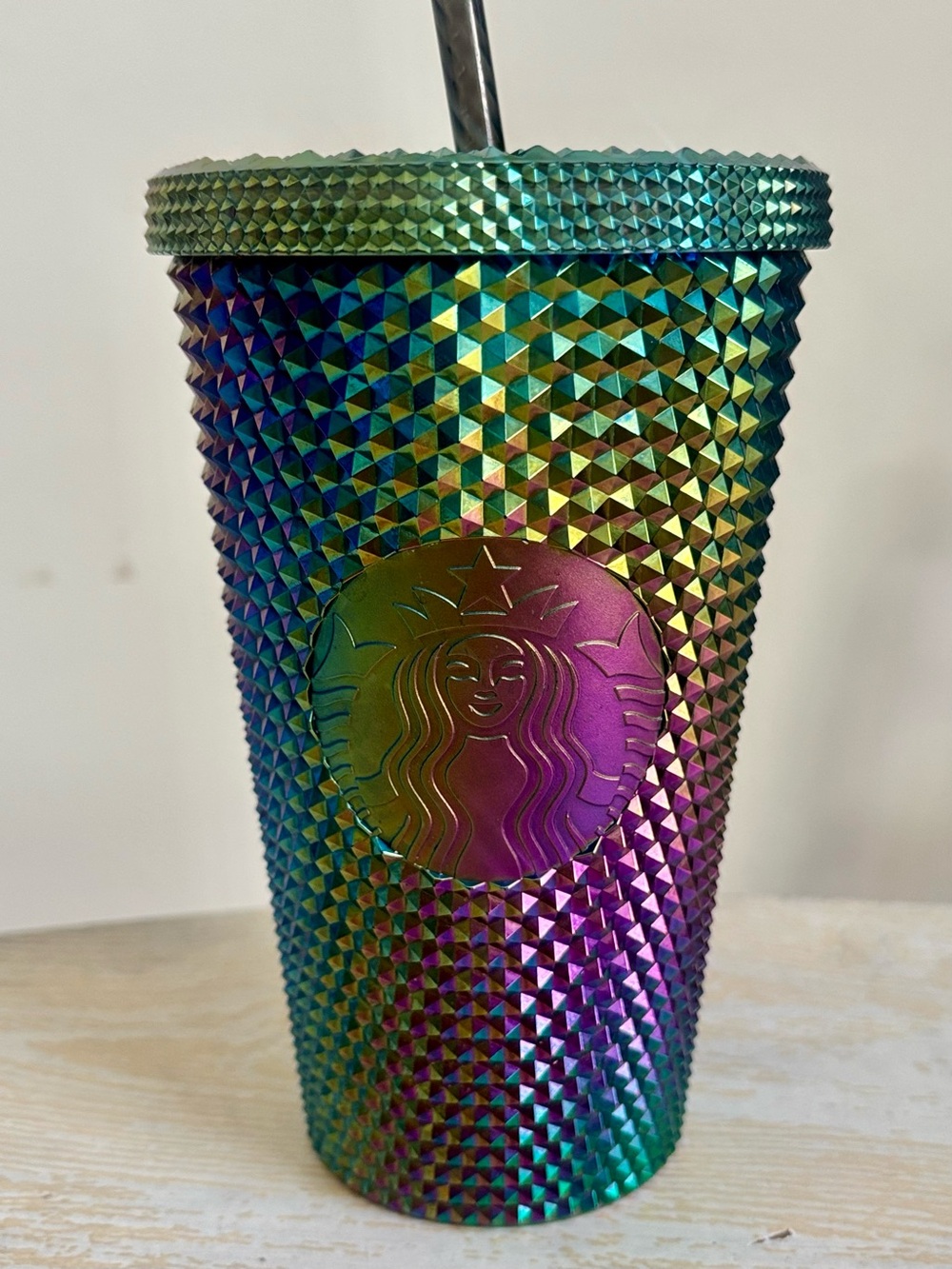Starbucks Oil Slick Rainbow Studded Tumbler